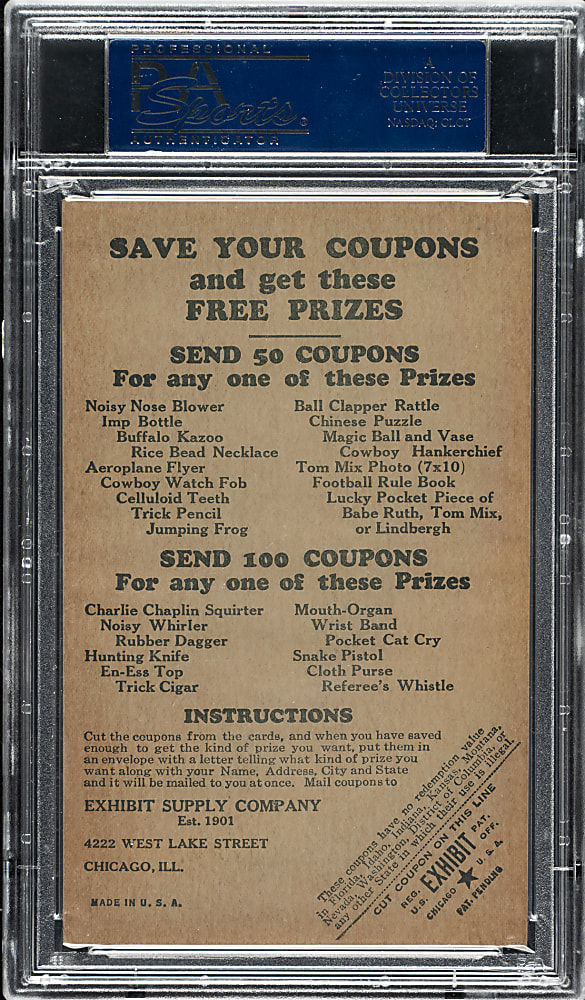 1931-1932 Exhibits 4-on-1 with Mickey Cochrane, Jimmy Foxx and Lefty Grove PSA EX 5