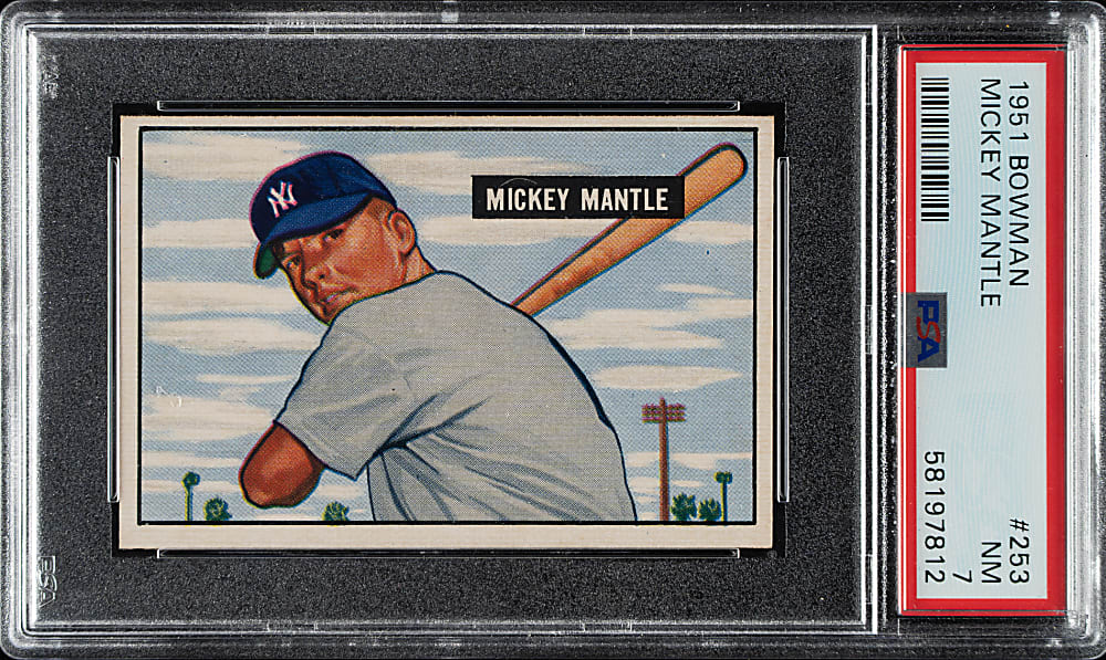 1951 Bowman #253 Mickey Mantle Rookie PSA NM 7