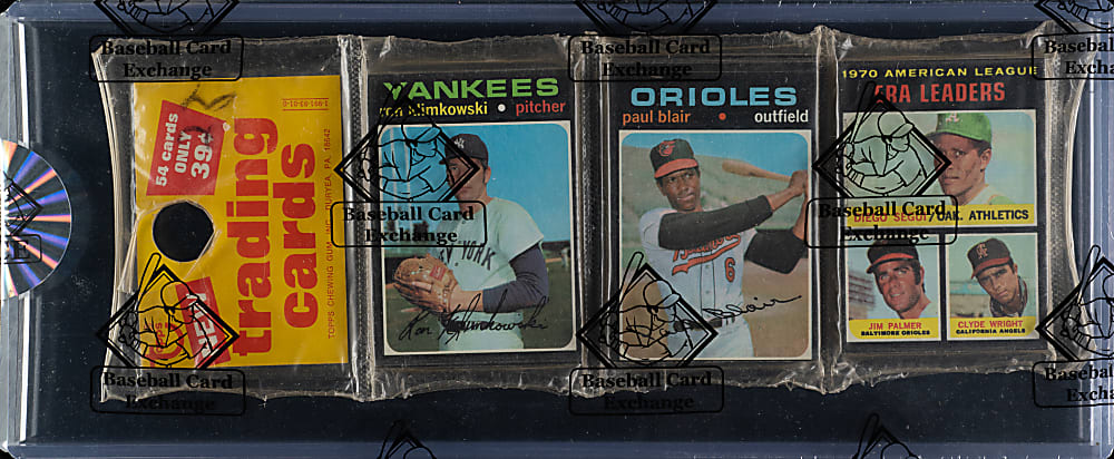 1971 Topps Unopened Rack Pack - BBCE - AL ERA Leaders with Jim Palmer on Top