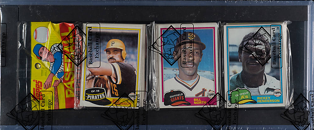 1981 Topps Unopened Rack Pack - BBCE - Rickey Henderson on Top
