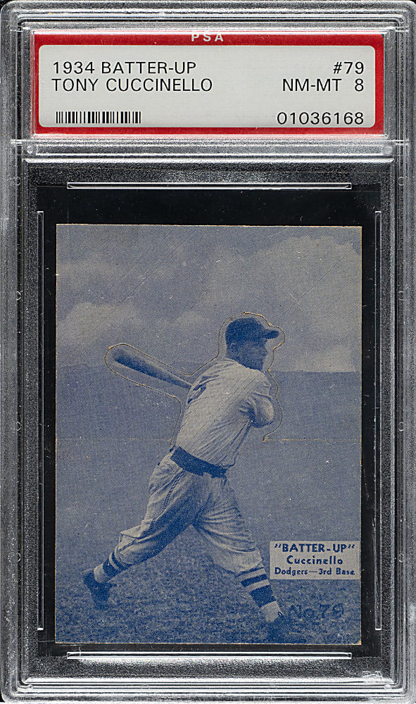 1934-1936 R318 Batter Up #79 Tony Cuccinello PSA NM-MT 8 - 1 of 4 - Highest Graded!