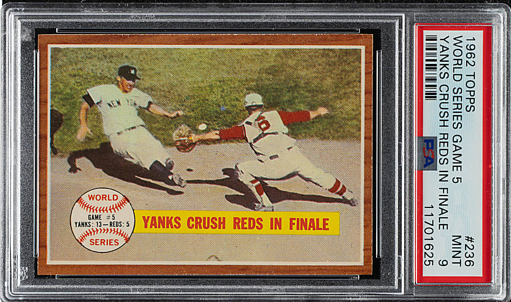 1962 Topps #236 World Series Game #5 Yankees Crush Reds PSA MINT 9 - 1 of 4 - Highest Graded!