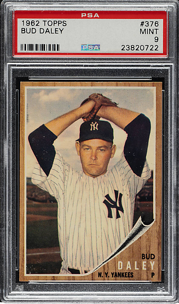 1962 Topps #376 Bud Daley PSA MINT 9 - Highest Graded!