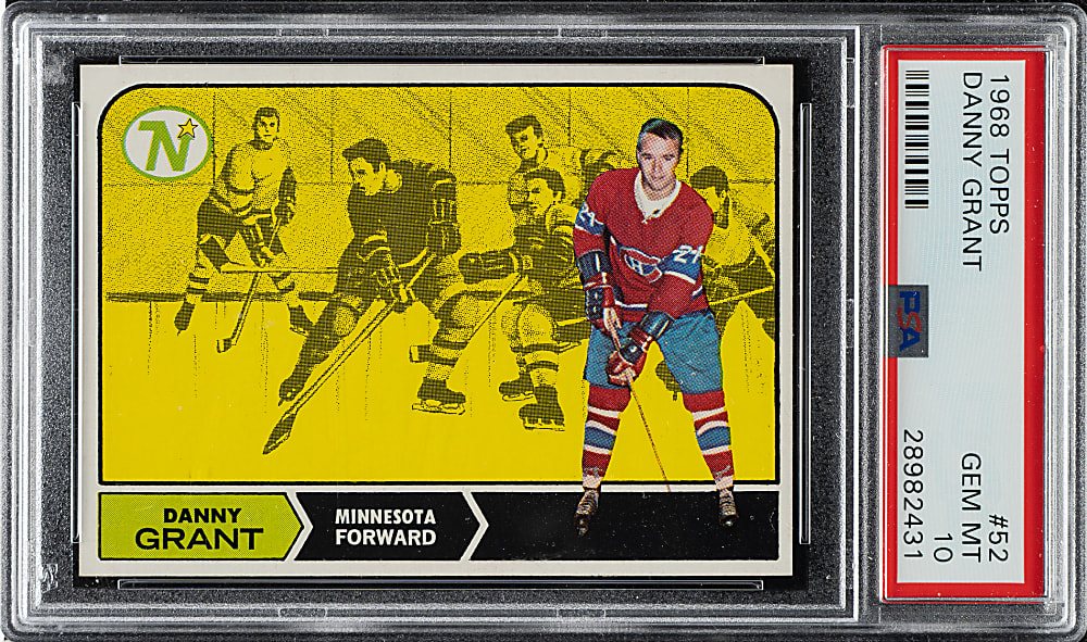 1968-1969 Topps Hockey #52 Danny Grant PSA GEM MINT 10