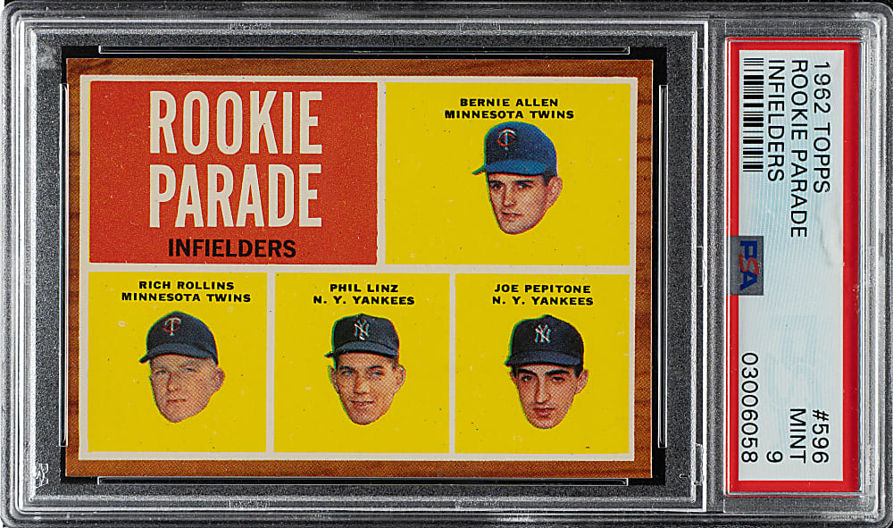 1962 Topps #596 Joe Pepitone Rookie PSA MINT 9