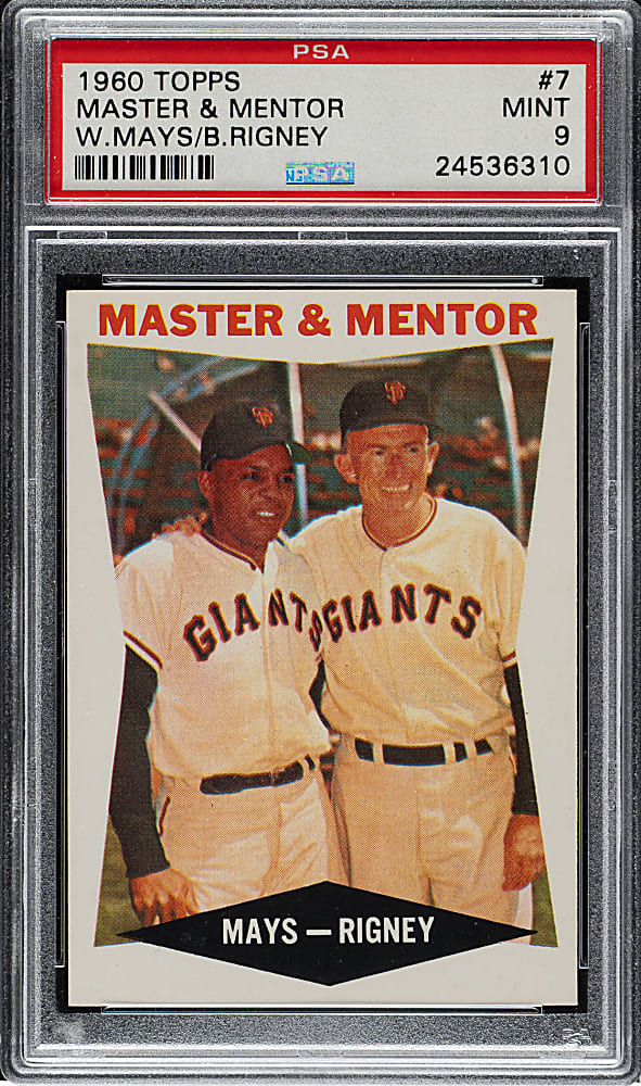 1960 Topps #7 Master & Mentor with Willie Mays PSA MINT 9