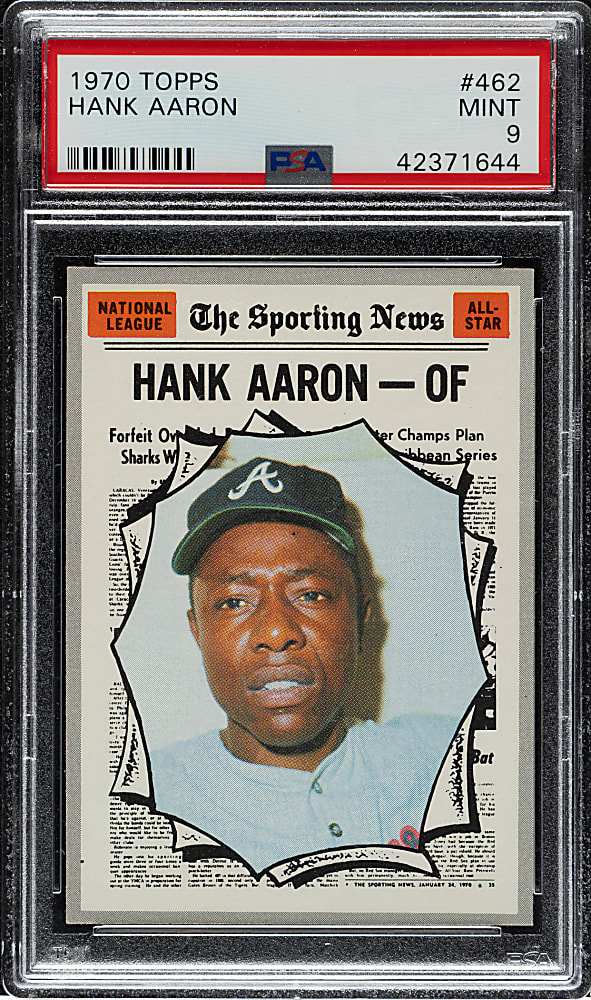 1970 Topps #462 Hank Aaron All-Star PSA MINT 9