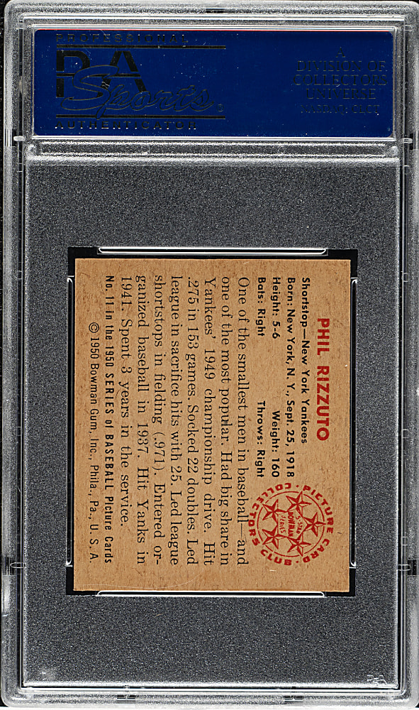 1950 Bowman #11 Phil Rizzuto PSA NM-MT+ 8.5