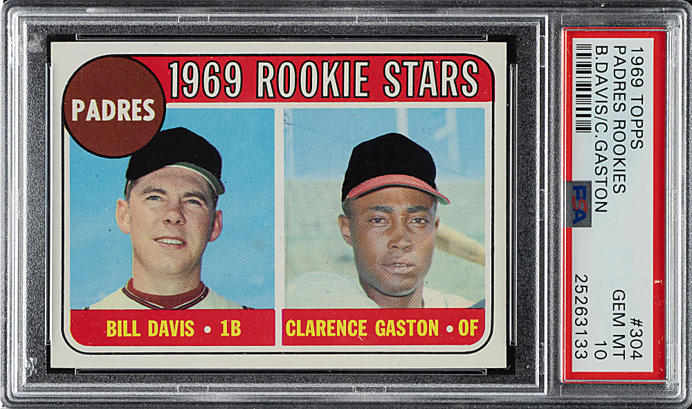 1969 Topps #304 Padres Rookie Stars Davis/Gaston PSA GEM MINT 10