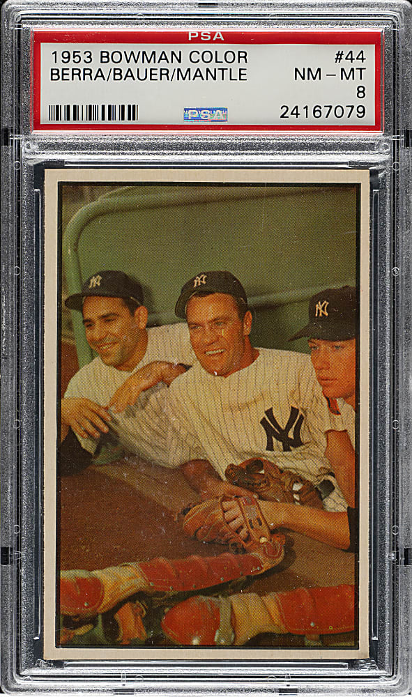 1953 Bowman Color #44 Bauer/Berra/Mantle PSA NM-MT 8