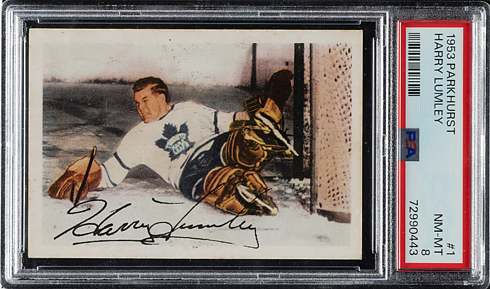 1953-1954 Parkhurst Hockey #1 Harry Lumley PSA NM-MT 8