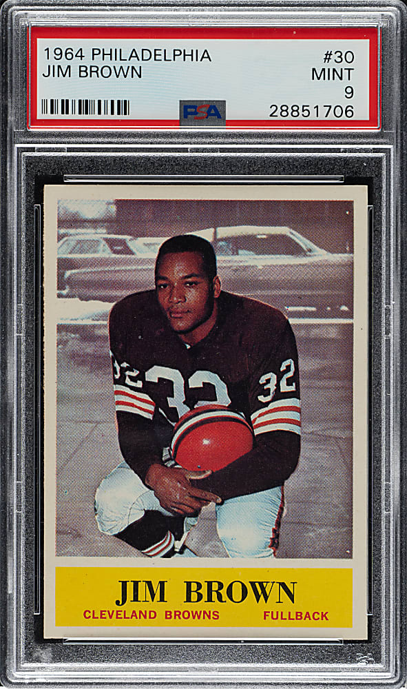 1964 Philadelphia Football #30 Jim Brown PSA MINT 9