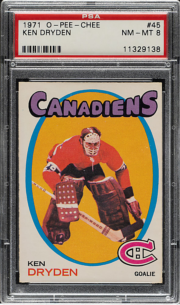 1971-1972 O-Pee-Chee Hockey #45 Ken Dryden Rookie PSA NM-MT 8