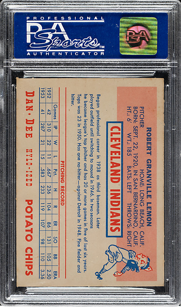 1954 Dan-Dee Potato Chips Bob Lemon PSA NM-MT 8