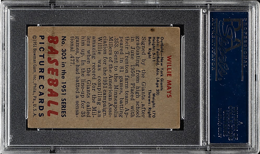 1951 Bowman #305 Willie Mays Rookie PSA VG-EX 4