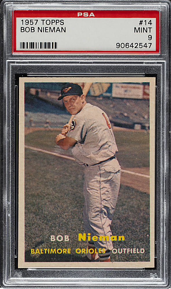 1957 Topps #14 Bob Nieman PSA MINT 9