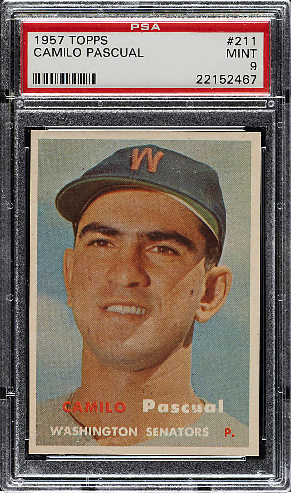 1957 Topps #211 Camilo Pascual PSA MINT 9