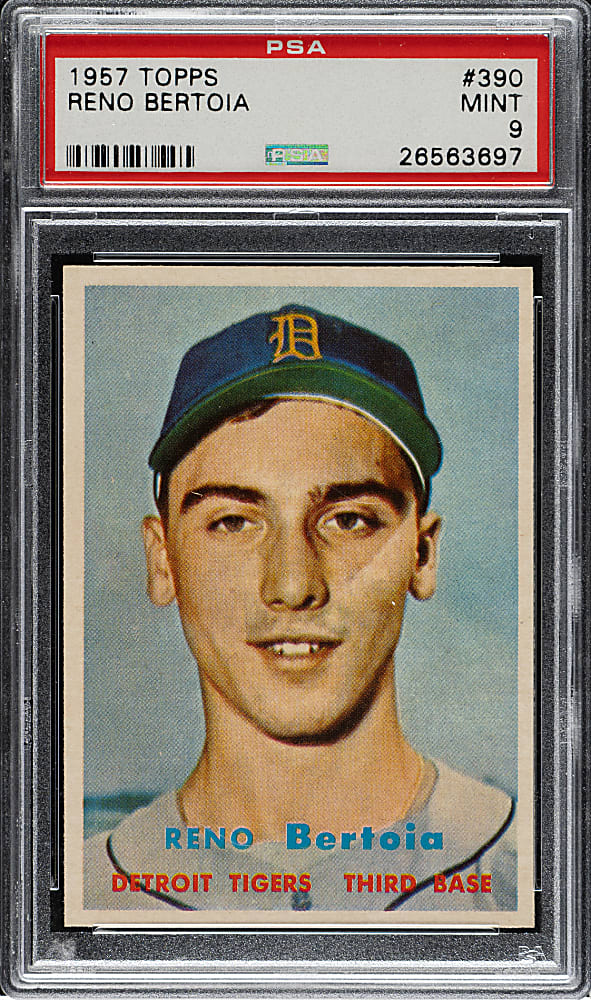 1957 Topps #390 Reno Bertoia PSA MINT 9