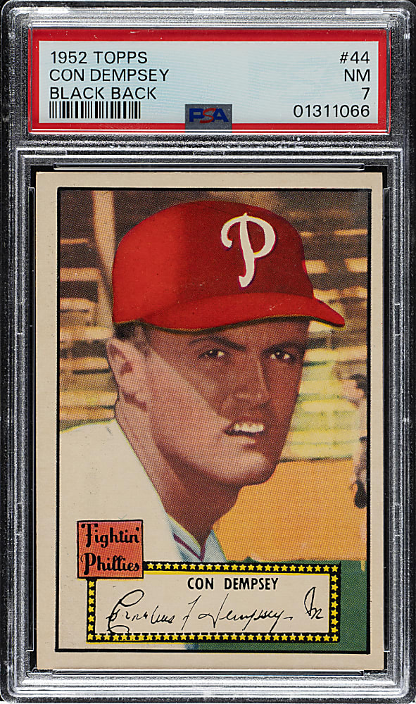 1952 Topps #44 Con Dempsey Black Back PSA NM 7