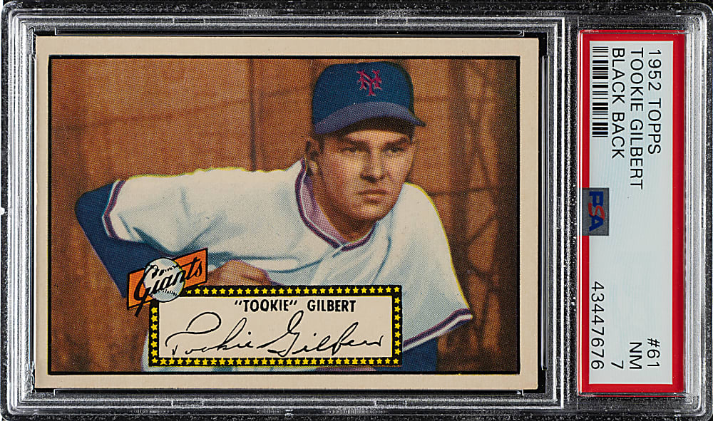 1952 Topps #61 Tookie Gilbert Black Back PSA NM 7