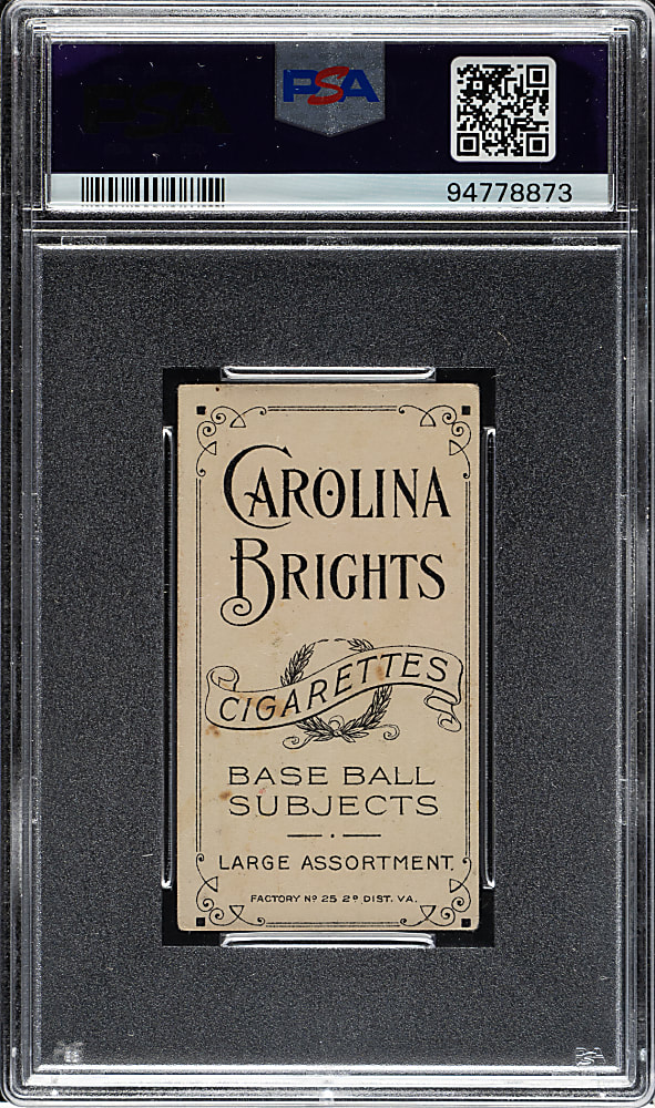 1909-1911 T206 White Border Johnny Evers with Bat, Chicago on Shirt PSA VG 3 (MC) - Carolina Brights Back