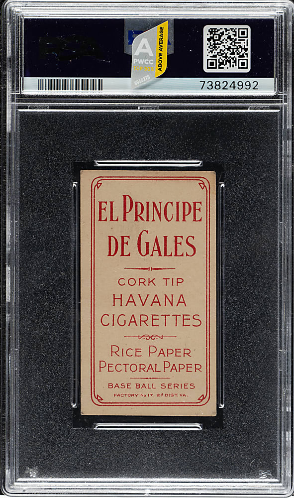1909-1911 T206 White Border Willie Keeler Portrait PSA VG-EX 4 - El Principe de Gales Back