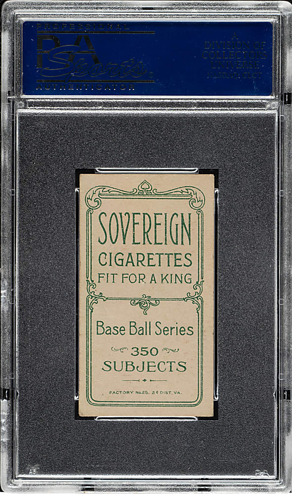 1909-1911 T206 White Border Joe "Iron Man" McGinnity PSA EX-MT 6 - Sovereign 350 Back