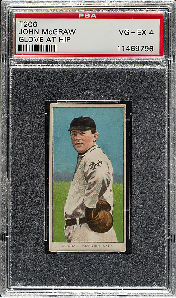 1909-1911 T206 White Border John McGraw Glove at Hip PSA VG-EX 4 - American Beauty 460 Back