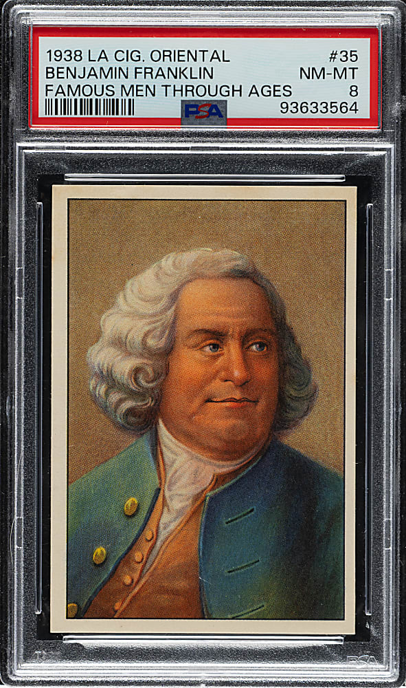 1938 La Cig Oriental Famous Men Through Ages #35 Benjamin Franklin PSA NM-MT 8