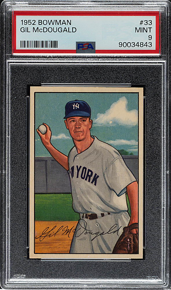 1952 Bowman #33 Gil McDougald PSA MINT 9