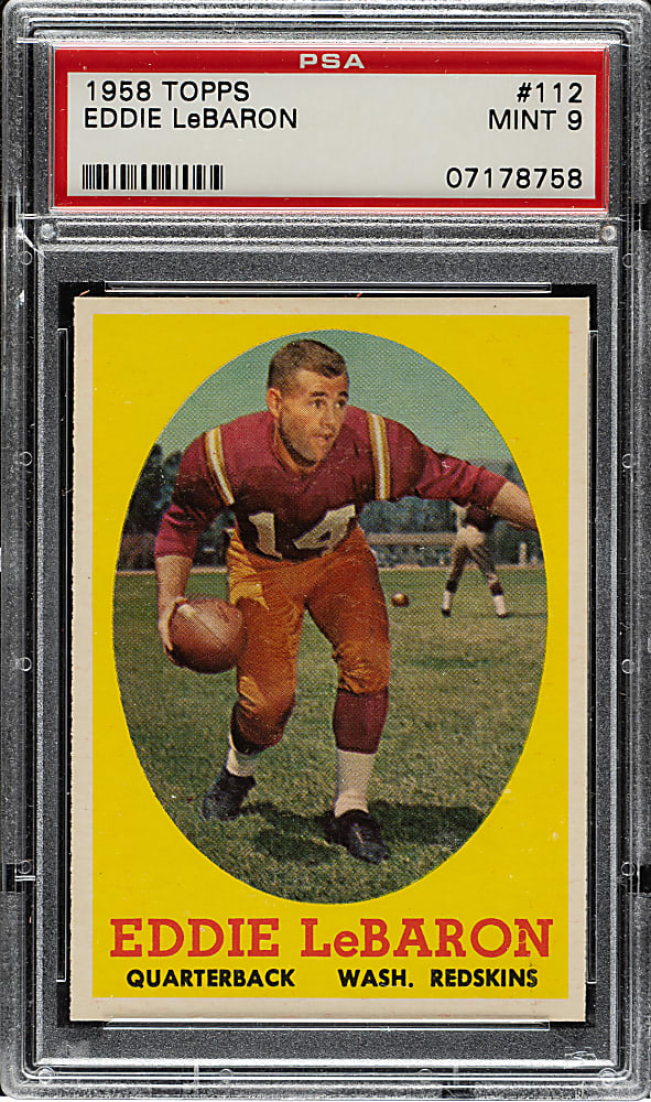 1958 Topps Football #112 Eddie LeBaron PSA MINT 9