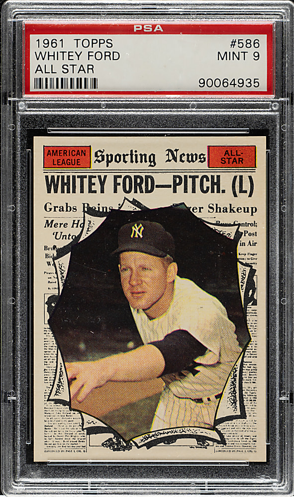 1961 Topps #586 Whitey Ford All-Star PSA MINT 9