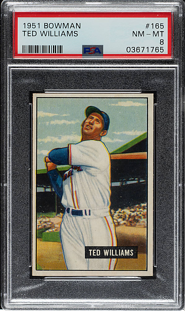 1951 Bowman #165 Ted Williams PSA NM-MT 8