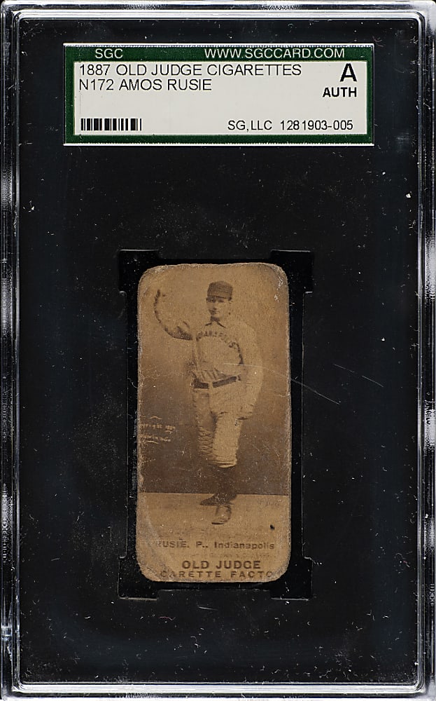 1889 N172 Old Judge Amos Rusie Rookie SGC Authentic