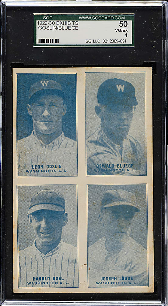 1929-1930 Exhibits 4-on-1 with Goose Goslin SGC VG/EX 50