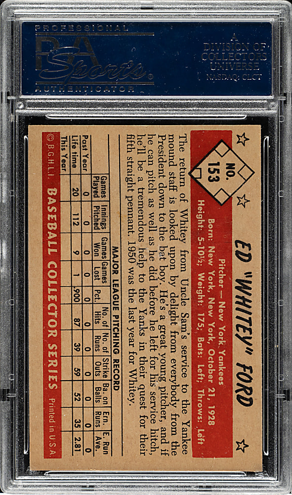 1953 Bowman Color #153 Whitey Ford PSA EX-MT 6