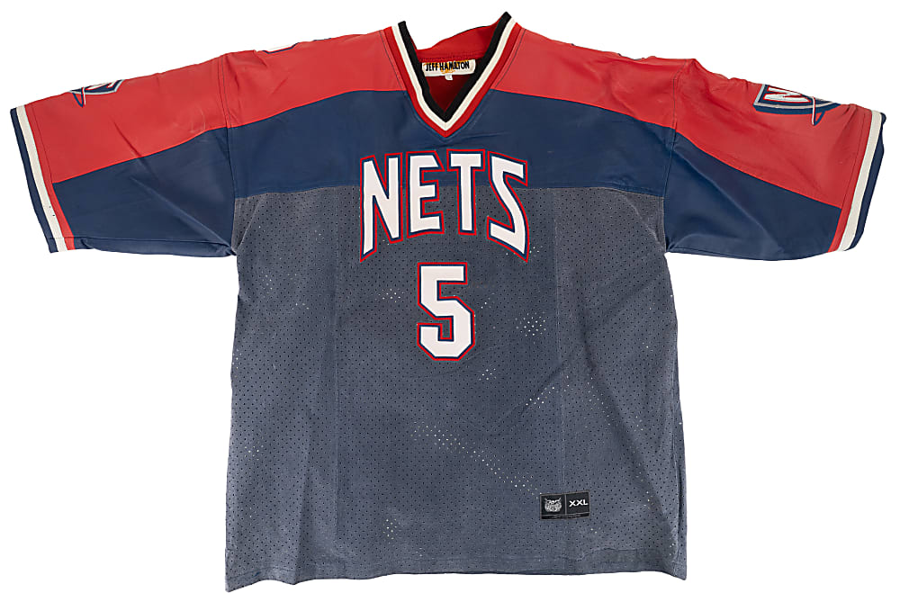 Jason Kidd Signed New Jersey Nets Suede and Leather Jersey by Jeff Hamilton - PSA/DNA