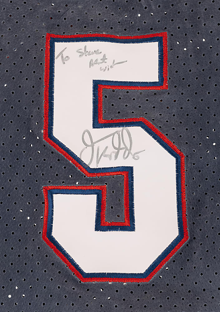 Jason Kidd Signed New Jersey Nets Suede and Leather Jersey by Jeff Hamilton - PSA/DNA