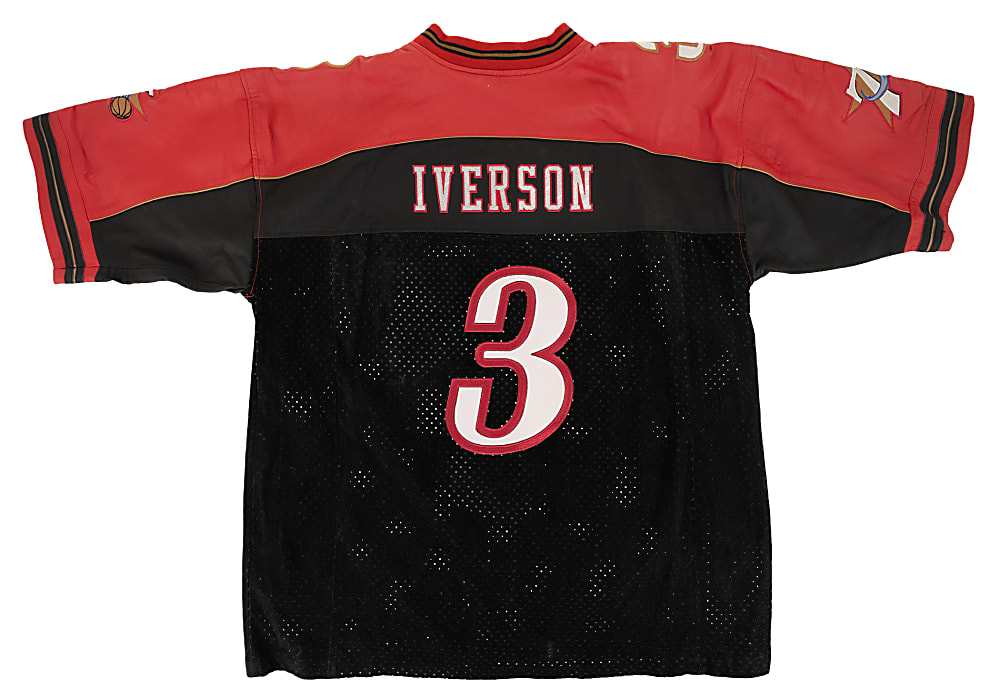 Allen Iverson Signed Philadelphia 76ers Suede and Leather Jersey by Jeff Hamilton - PSA/DNA