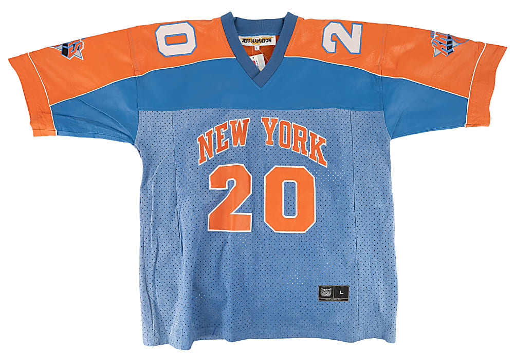 Allan Houston Signed New York Knicks Suede and Leather Jersey by Jeff Hamilton - PSA/DNA