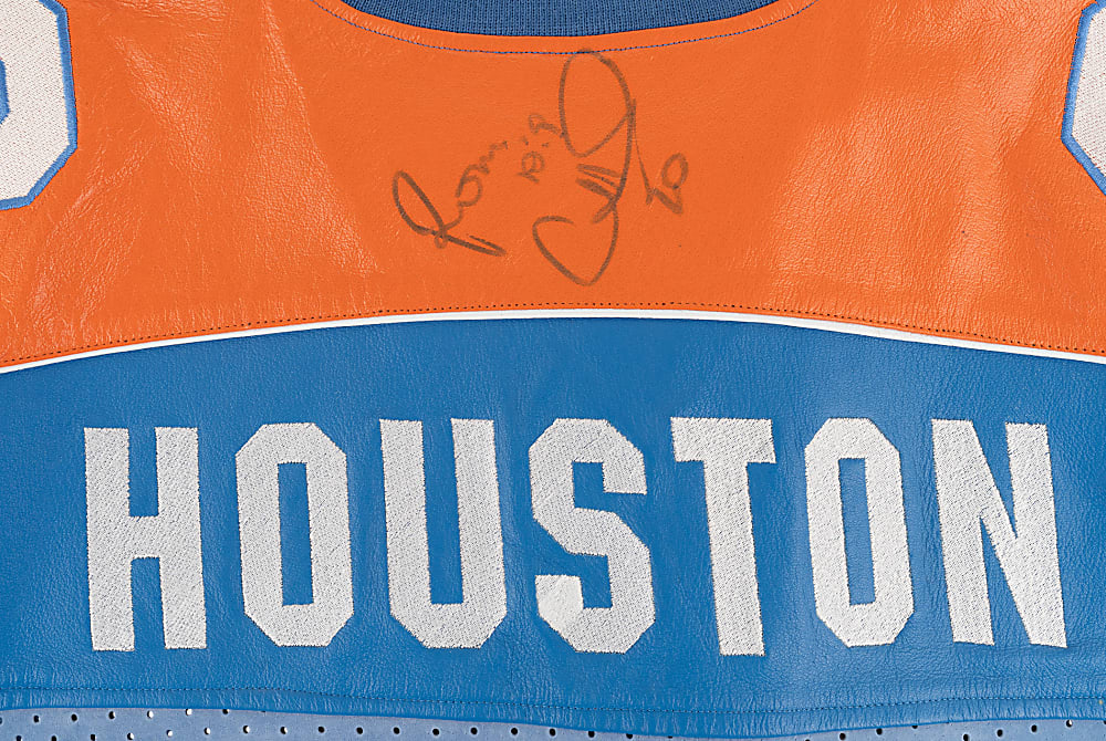 Allan Houston Signed New York Knicks Suede and Leather Jersey by Jeff Hamilton - PSA/DNA