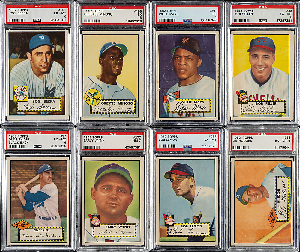 1952 Topps Complete PSA-Graded Low-Number Run (310) Including #261 Willie Mays PSA POOR 1