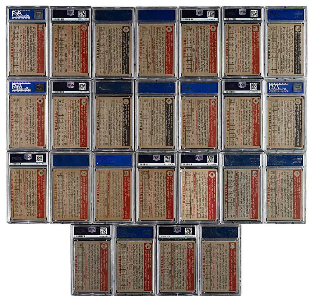 1952 Topps Complete PSA-Graded Low-Number Run (310) Including #261 Willie Mays PSA POOR 1
