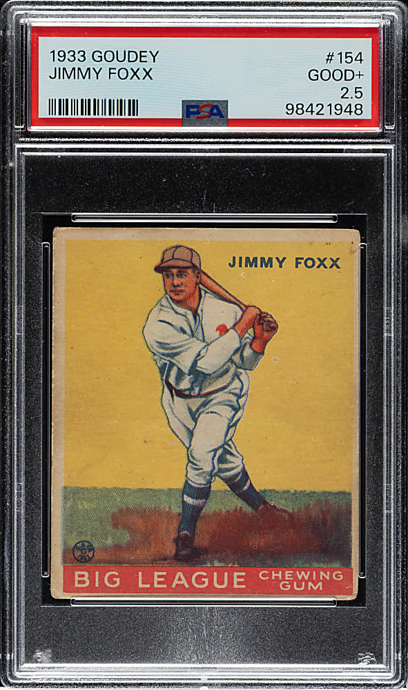 1933 R319 Goudey #154 Jimmy Foxx PSA GOOD+ 2.5