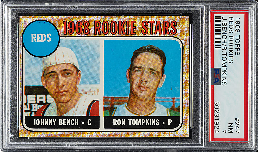 1968 Topps #247 Johnny Bench Rookie PSA NM 7
