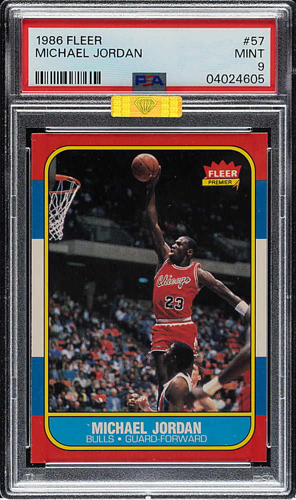 1986-1987 Fleer Basketball #57 Michael Jordan Rookie PSA MINT 9 (MBA Gold Diamond)