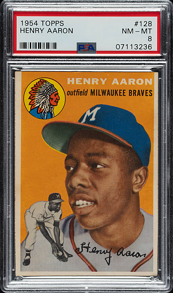 1954 Topps #128 Hank Aaron Rookie PSA NM-MT 8