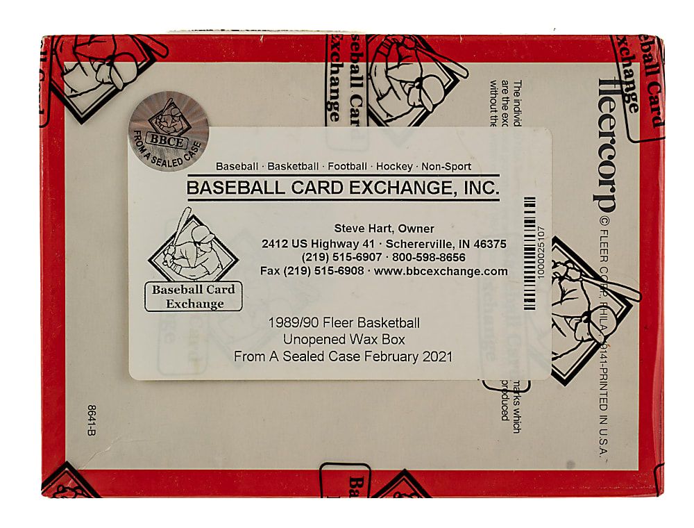 1989-1990 Fleer Basketball Unopened Wax Box (36 Packs) - BBCE - From a Sealed Case (FASC)