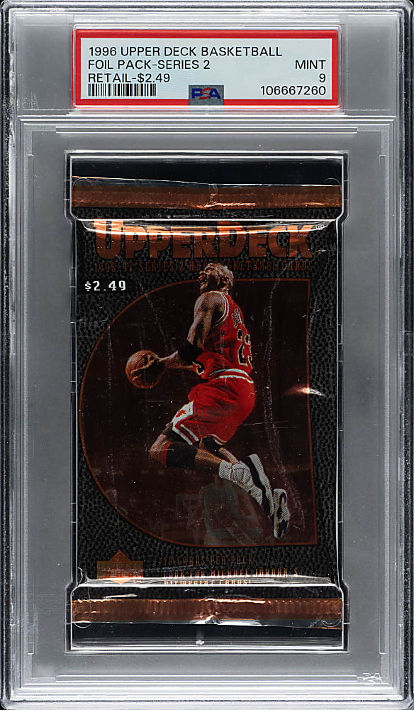 1996-1997 Upper Deck Basketball Second Series Unopened Foil Pack PSA MINT 9