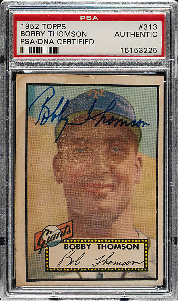 Signed 1952 Topps #313 Bobby Thomson High Number - PSA/DNA